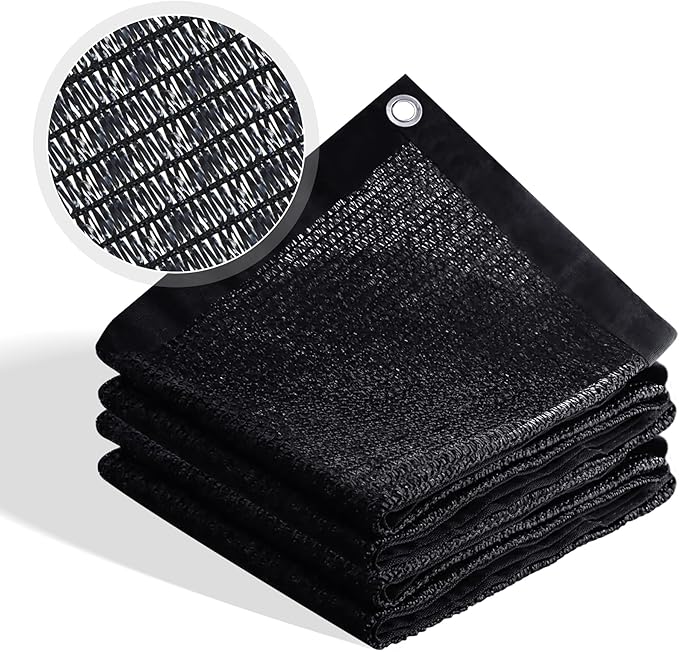 70% Shade Cloth for Garden, Customizing Outdoor Sun Shade Netting with Reinforced Grommets, Pergola Shade Cover Mesh Tarp for Plants Patio Greenhouse Chicken Coop, 7x18 FT, Black
