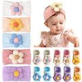 JOYOYO 5 Colors Baby Flower Headbands and Socks Baby Girls Nylon Headband Soft Hairbands Hair Accessories for Newborn Infant Toddler Kids