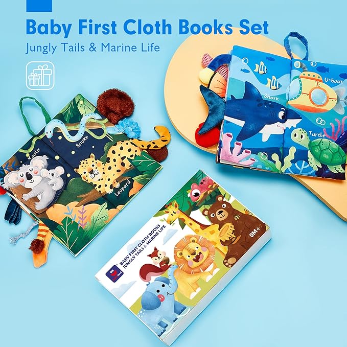 hahaland Baby Toys 0-12 Months - Soft, Crinkle, Squeaky, Sensory Toys for Babies