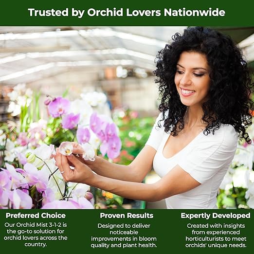 Premium Orchid Plant Food Mist – Orchid Fertilizer Spray – Orchid Food Fertilizer for Blooming – Orchid Plant Care Formula 3-1-2 – Ready-to-Use (16 OZ)