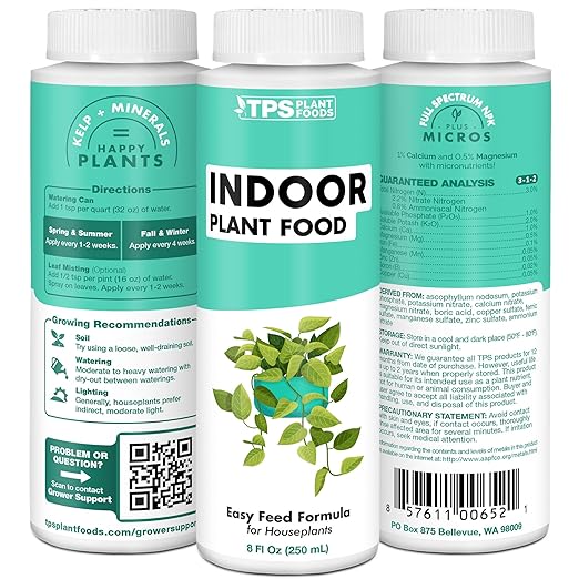 TPS NUTRIENTS Indoor Plant Food for Houseplants, Liquid Fertilizer, 1 Gallon (128 oz)