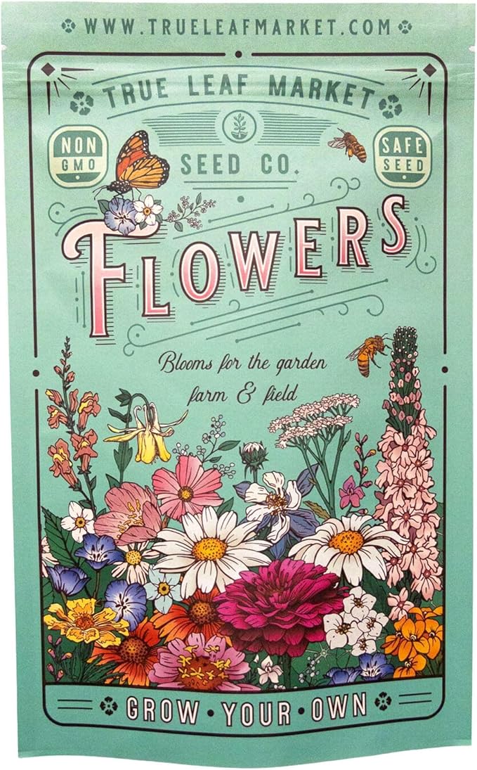 All Annual Wildflower Mix Seeds for Planting - 4 Oz ~4,000+ Seeds - 21 Varieties Including California, Indian Blanket, Scarlet Flax, & More - Attracts Pollinators - Bulk Wildflower Seed