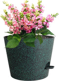 12 inch Large Self Watering Pots for Indoor Outdoor Plants, Flower Plant Pots with Mesh Drainage Holes for Garden, Plastic Planters with Reservoir for Home Plants, Black with Green Speckles