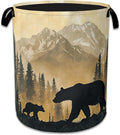 Bear Laundry Basket, Oxford Cloth Golden Mountain Forest Laundry Hamper