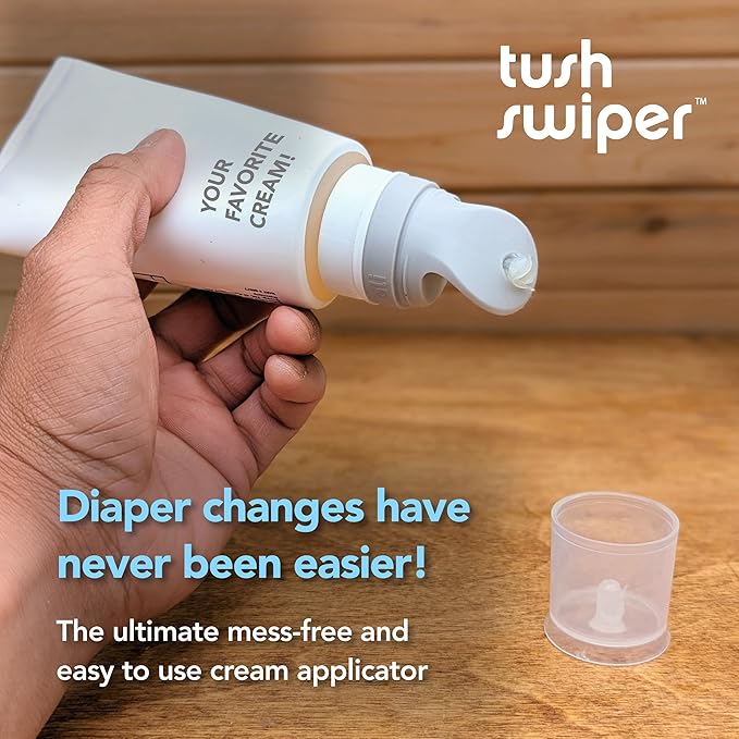 Eli & Ali Tush Swiper - Diaper Rash Cream & Butt Paste Applicator - Universal Fit for Most Diaper Creams | Mess-Free & Hygienic Alternative to Cream Spatula - Carry Less Baby Gear - Orange, 2 Pack