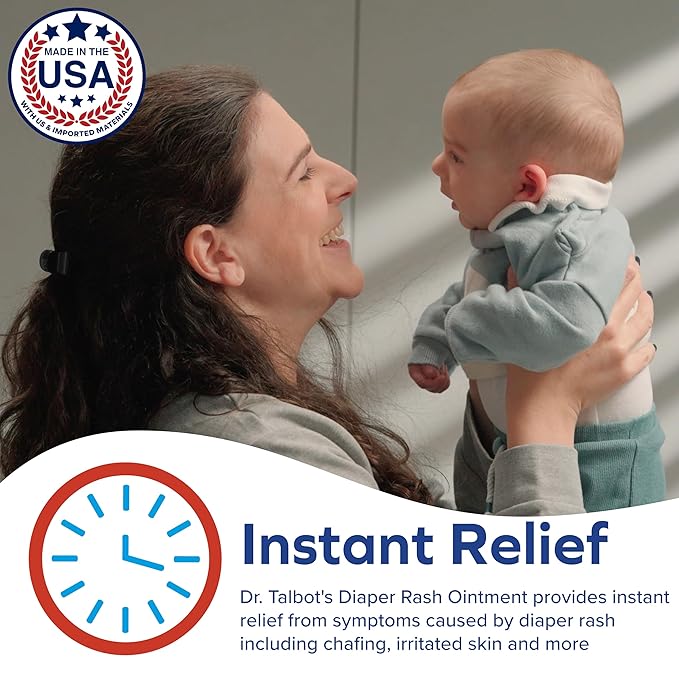 Dr. Talbot's Maximum Strength Diaper Rash Ointment - 2 oz - Zinc Oxide Skin Protectant with Peruvian Balsam - Treats and Prevents Rash