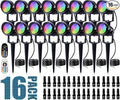 SUNVIE RGBW Low Voltage Landscape Lighting 12W LED Color Changing Landscape Lights Remote Control Waterproof Spotlights Outdoor Landscaping Lights for Yard Garden Christmas 16 Pack with Connector