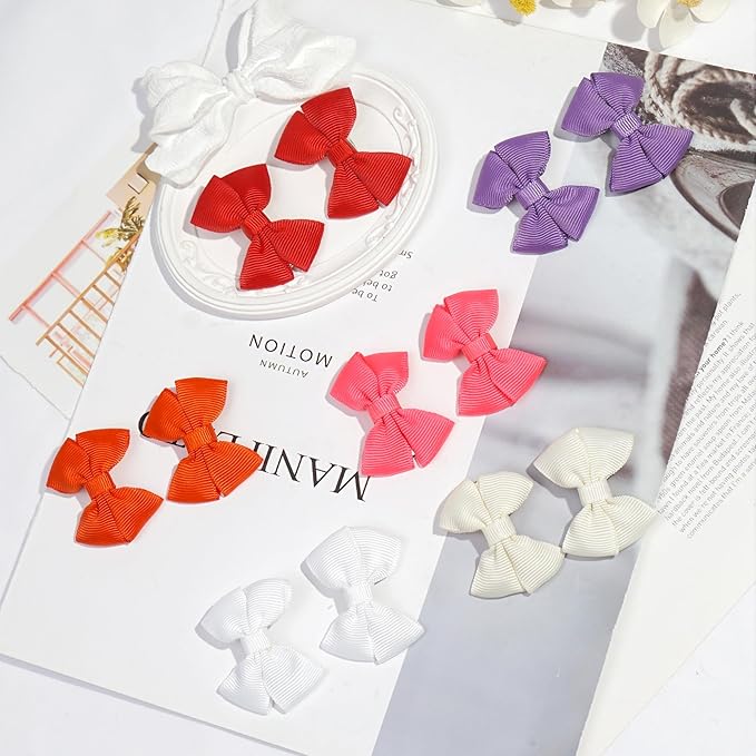CellElectin 40Pcs Hair bow Clips 2Inch Mini Hair Clips for Baby Fine Hair 20 Colors in Pairs