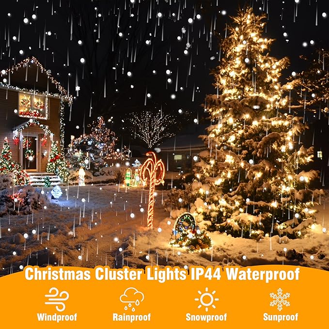 ASENEK Christmas Lights 33FT 100 LED 8 Modes with Timer Connectable Decorative String Lights for Xmas Tree Patio Party Warm White