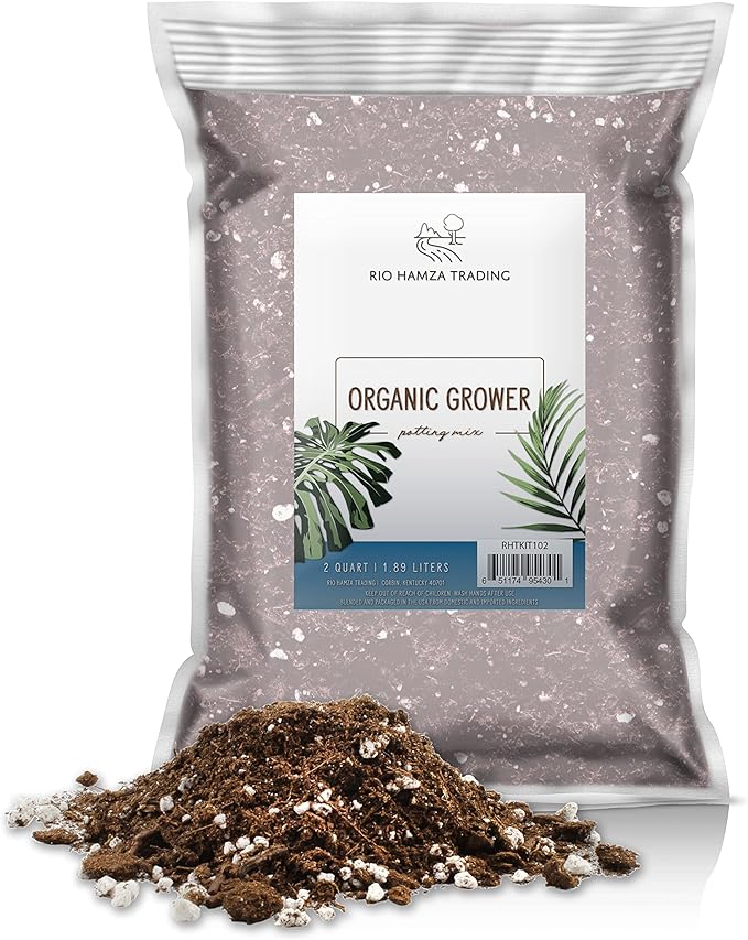 Organic Professional Grower Mix (2 Quarts), Fast Draining Potting Soil Blend