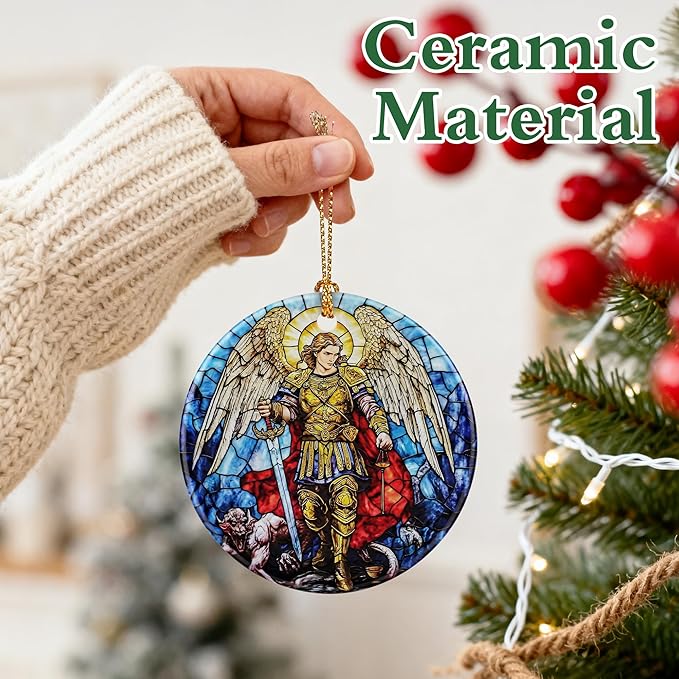 Archangel Michael Ornament | Christmas Ornaments, Christmas Tree Ornaments, Holiday Decor, Spiritual Protection Decor | Religious Gifts, Christian Gifts | Faithful Gift, Spiritual Guardian Gift