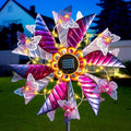Large Solar Wind Spinners for Yard and Garden - 360° Metal Large Wind Sculptures Outdoor Clearance Kinetic Windmills with Vine String Shining LED Lights for Patio, Lawn Garden Decoration