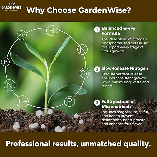 Professional Citrus Fertilizer + Vital Micronutrients; Perfect Balanced NPK for All Citrus; for Indoor and Outdoor Plants; Orange, Lime, Avocado and Lemon Tree Fertilizer (20 QUARTS)