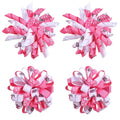 Soccer Korker Cheer Bows Hair Clips Girls 4pc Cute Pink & White Football Sport Curly Corker Ribbon Alligator Barrettes Game Day Accessories Soccer Moms Kids Player Birthday Gift