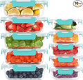 KOMUEE 10 Pack Glass Food Storage Containers, Meal Prep Containers