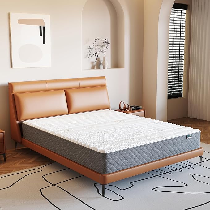 Firm Full Mattress,10 Inch Hybrid Full Mattress in a Box with Gel Memory Foam, Pocket Innerspring, Pressure Relief, Motion Isolation, Non-Fiberglass - Firm