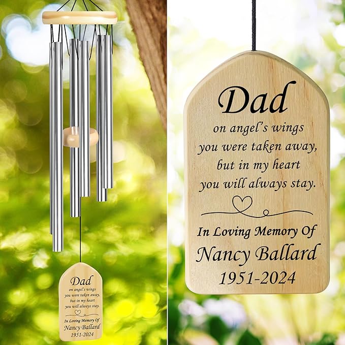 Memorial Wind Chimes for Loss of Father, VAPCUFF Sympathy Wind Chimes Dad, Loss of Dad Sympathy Gift, Bereavement Funeral Condolence Memorial Gifts for Loss of Father, in Memory of Dad Gifts