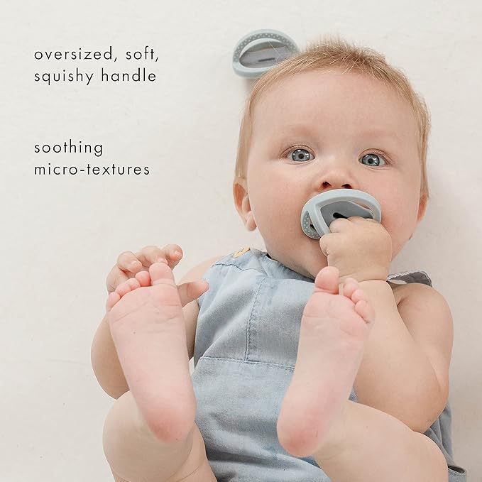 Doodle & Co. London Classic Pacifier for New Born Babies | BPA Free Angled Shape 100% Silicone for Infants with & Without Teeth | Helps Promote Healthy Oral Development | 0+ Months | Earth/Night