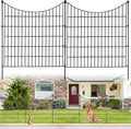10 Panels No Dig Decorative Garden Fence for Yard, 32 in(H) X 24 ft(L) Rustproof Metal Wire Animal Barrier Fence for Dogs, Rabbits, Landscape Edging, and Patio with 11 Temporary Fencing Stakes