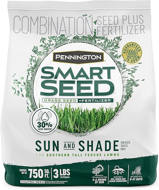 Pennington Smart Seed Sun and Shade Tall Fescue Grass Seed Mix for Southern Lawns 3 lb