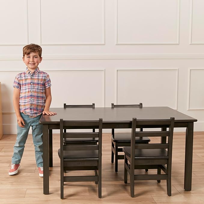 ECR4Kids 30in x 48in Rectangular Hardwood Table with 22in Legs, Kids Furniture, Grey Wash