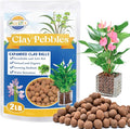 ZeeDix 2LBS Organic Clay Pebbles for Hydroponics - pH Neutral Leca Balls 4mm-16mm Lightweight Plant Drainage Aggregate, Aquaponics, Indoor Gardening & Succulents