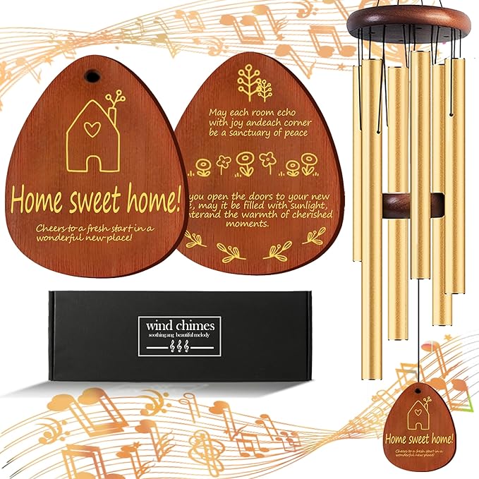 Housewarming Gifts for New Home, Home Sweet Home，House Warming Gift，New Home Gift Ideas，BestGifts for Housewarming，House Warming Gifts for Women or Men，Home Sweet Home，37 Inch Wind Chimes