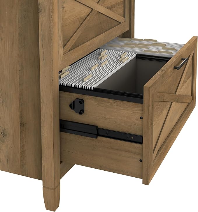 Bush Furniture Key West Lateral File Cabinet, Modern Farmhouse 2 Drawer File Cabinet for Home Office