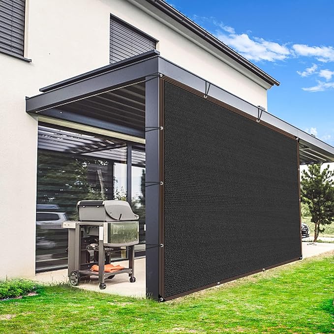 90% Black Shade Cloth, 18x20 FT Mesh Tarp Sun Shade Cloth with Grommets, Sun Protection Sail for Garden Greenhouse Pergola Plants Chicken Coop Patio Outdoor Neting Cover