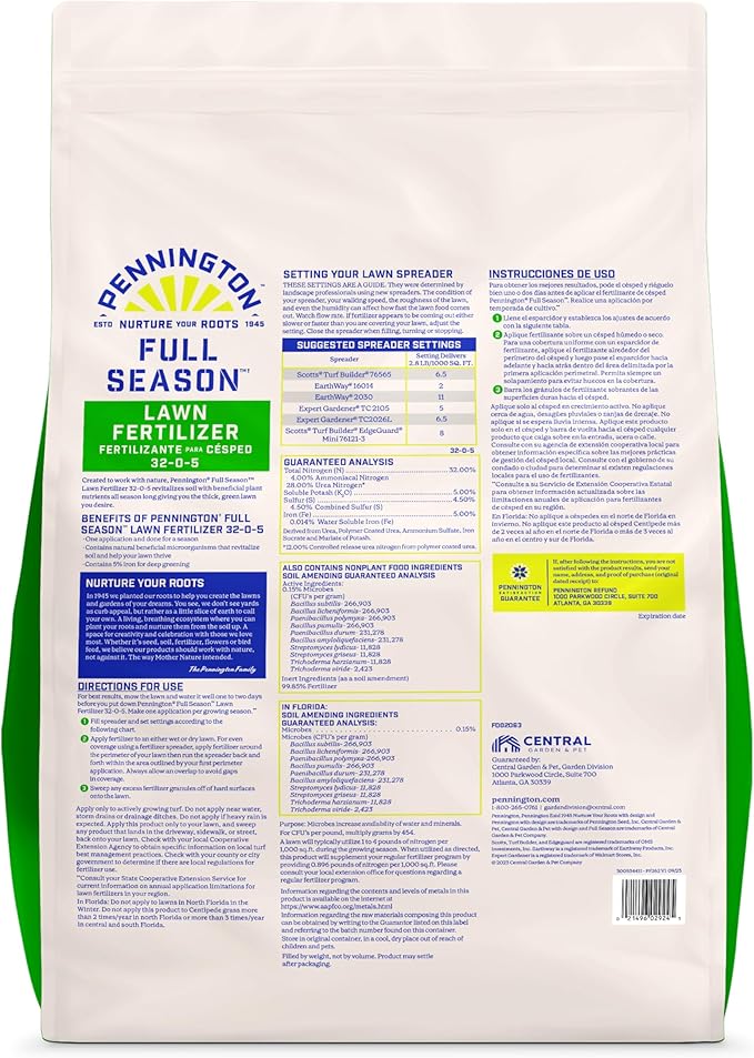 Pennington Full Season Lawn FERT 12M 32-0-5 RF 35/33.6LB