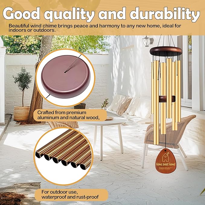 Housewarming Gifts for New Home, Home Sweet Home，House Warming Gift，New Home Gift Ideas，BestGifts for Housewarming，House Warming Gifts for Women or Men，Home Sweet Home，37 Inch Wind Chimes