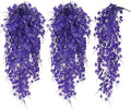 Fake Hanging Plants Fake Ivy Vine Artificial Ivy Leaves Artificial Hanging Plant Faux Plant Hanging Artificial Plants Outdoor Vines Decor for Home Room Yard Wall Garden Decoration(Pure Purple)