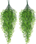 RECUTMS 4 Pcs Fake Hanging Plants Artificial Plants & Flowers Plants for Bedroom Decor Hanging Plants Artificial Decor Fake Vines Outdoor Decor （Green）