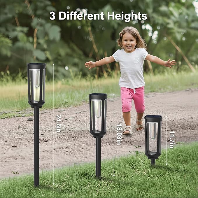 Solar Pathway Lights Outdoor Waterproof IP65, 6 Pack Warm White Solar Walkway Lights, Auto On/Off Outdoor Light for Lawn Garden Patio Driveway Decor Landscape Lighting