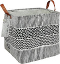 FANKANG Square Nursery Hamper Storage Bins Canvas Laundry Basket Foldable