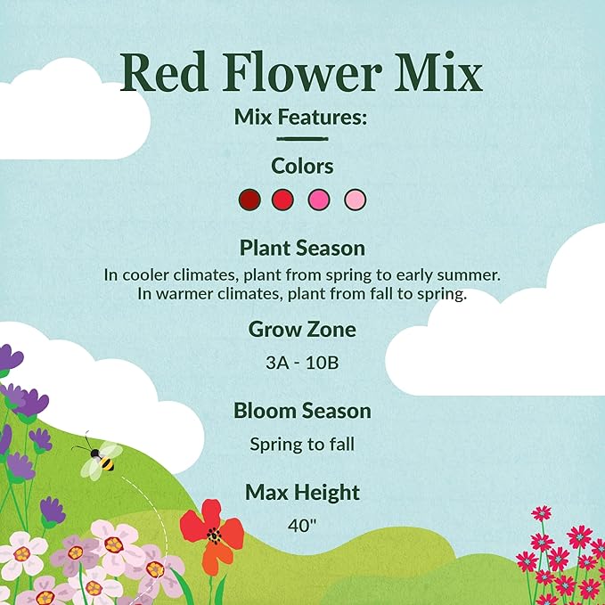 Ferry-Morse Red Mix Bulk Flower Seeds, 1lb