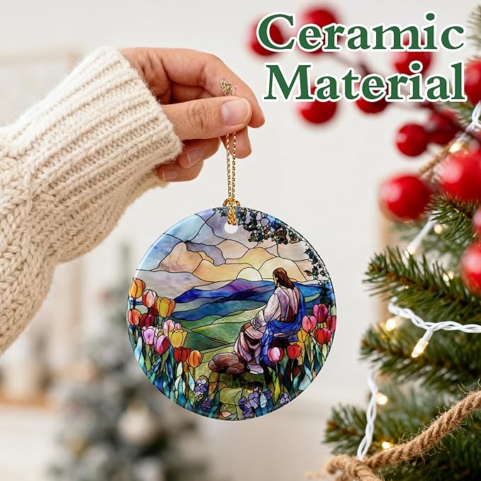 Jesus Ornament | Christmas Ornaments, Christmas Tree Decorations, Holiday Hanging Ornaments | Christian Home Decor | Christian Gift, Religious Gift, Lord Jesus Gifts for Easter