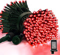 LAMPHOME 66ft Christmas Decorative Mini Lights,200 LED Green Wire Fairy Starry String Lights Plug in, 16Lighting Modes, for Indoor Outdoor Xmas Tree Wedding Party Decoration (Red)