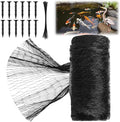 Koi Pond Netting Kit 7 x 10ft, Bird Deer Fence Netting, Durable Net Cover for Leaves, Heavy Duty Fine Mesh, Protect Fish from Blue Heron Birds, Cats & Predators, 12 Pcs Stakes & Ties Included