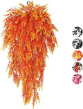 RECUTMS Artificial Hanging Plants Fake Faux UV Resistant Lavender Flowers Indoor Outside Decorations,4 Packs (Sunset)