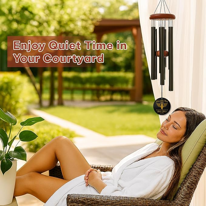 Personalized Motorcycle Memorial Wind Chime – “Riding with The Angels” Custom Name & Years – Engraved Biker Sympathy Gift – Remembrance Windchime for Loss of Loved One – Tribute for Motorcyclists