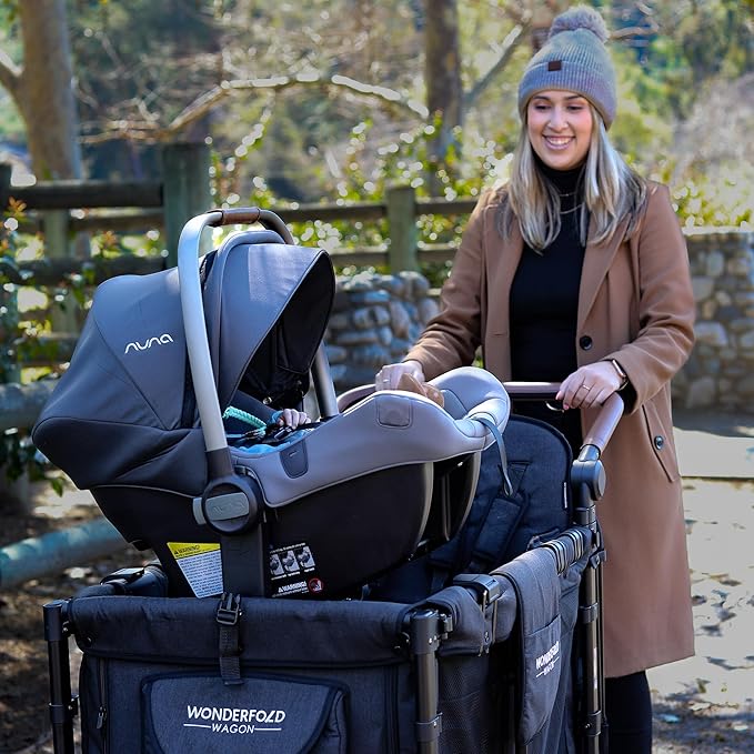 WONDERFOLD Stroller Wagon Car Seat Adapter - Secure Attachment for Infant Car Seat Makes Room for Baby and Another Child Opposite (W2 Series, Not Compatible with L & Pro)