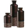 Creative Scents Dublin Brown Vases - Set of 3 Vases - Table Centerpieces for Dining Room, Kitchen Décor, Home Decor for Your Living Room, Dining Room, Bedroom, Office, Entry Table or Shelf Decor