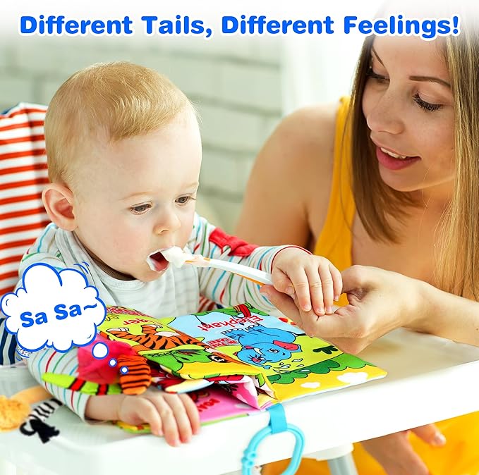 Helsort 2PCS Crinkle Cloth Books - High Contrast Sensory Toys Touch Feel Book for Tummy Time, Infant Travel Essentials Forest Ocean Themes, and Newborn Development Toys 0-18 Months