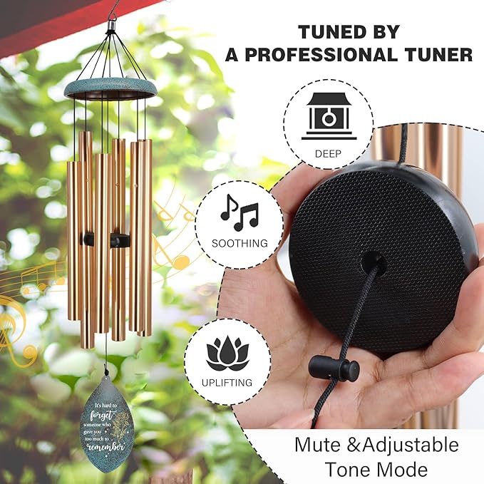 ASTARIN Personalized Wind Chimes Memorial, Customized Sympathy Gifts Wind Chime, 35inch Commemorative Wind Chime Deep Tone for Loss of Loved Daddy/Mom/Son for Condolences/Funeral
