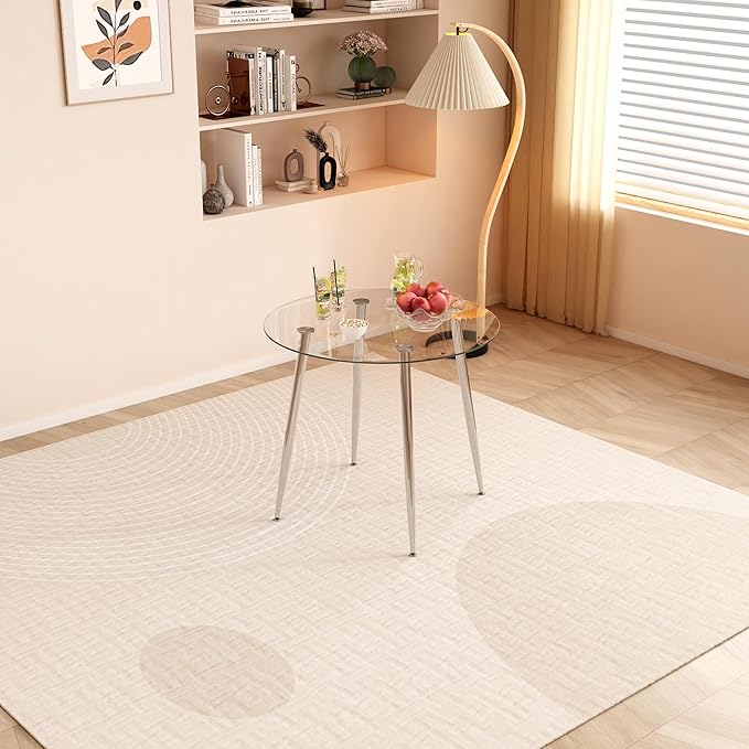 Tempered Glass Dining Table 32 inch Round Kitchen Table with Silver Metal Legs Modern Dinner Table for Dining Room Kitchen Small Space