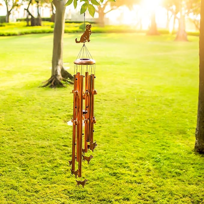 Extra Large Golden Retriever Wind Chimes Outdoor Dog Gifts for Women Mom Men Dad Birthday Gifts Metal WindChimes for Outside/Indoors, Patio, Lawn, Yard, Home Decor, Outdoor Decor, Garden Decorations