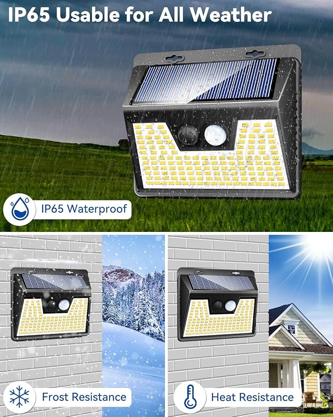 Peasur Solar Outdoor Lights [5 Pack/140LED], Motion Sensor Light Ultra-Bright, Solar Powered Security Lights 3 Modes, Waterproof for Outside Garden Yard (Warm White)