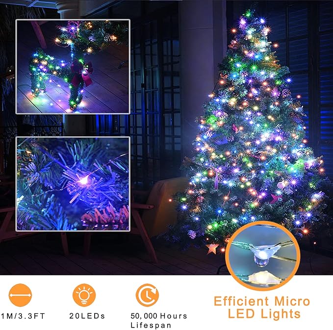 Ostwiki Fairy Lights Battery Operated String Lights, 6 Pack Mini Lights 20 LED 7ft Twinkle Firefly Starry Light for DIY Craft Mason Jar Bedroom Wedding Party Table Christmas Decoration (Mix-Colored)