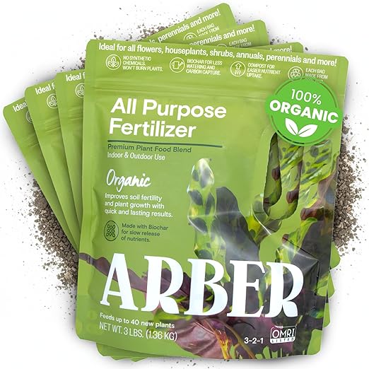 All-Purpose Granular Fertilizer – 4 Pack, 4 lb Total | Organic-Based Plant Food for Vegetables, Flowers, Shrubs & Lawn | Slow-Release Nutrients Boost Growth, Root Strength & Soil Health for Gardening